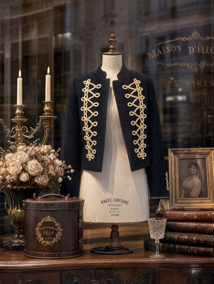 Veste rétro d’inspiration militaire à galons tressés — vue 2