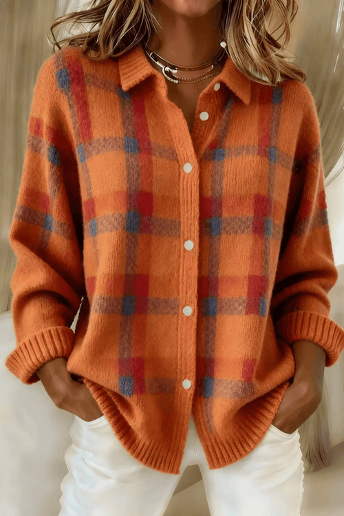 Anna | Cardigan en maille à carreaux — vue 1
