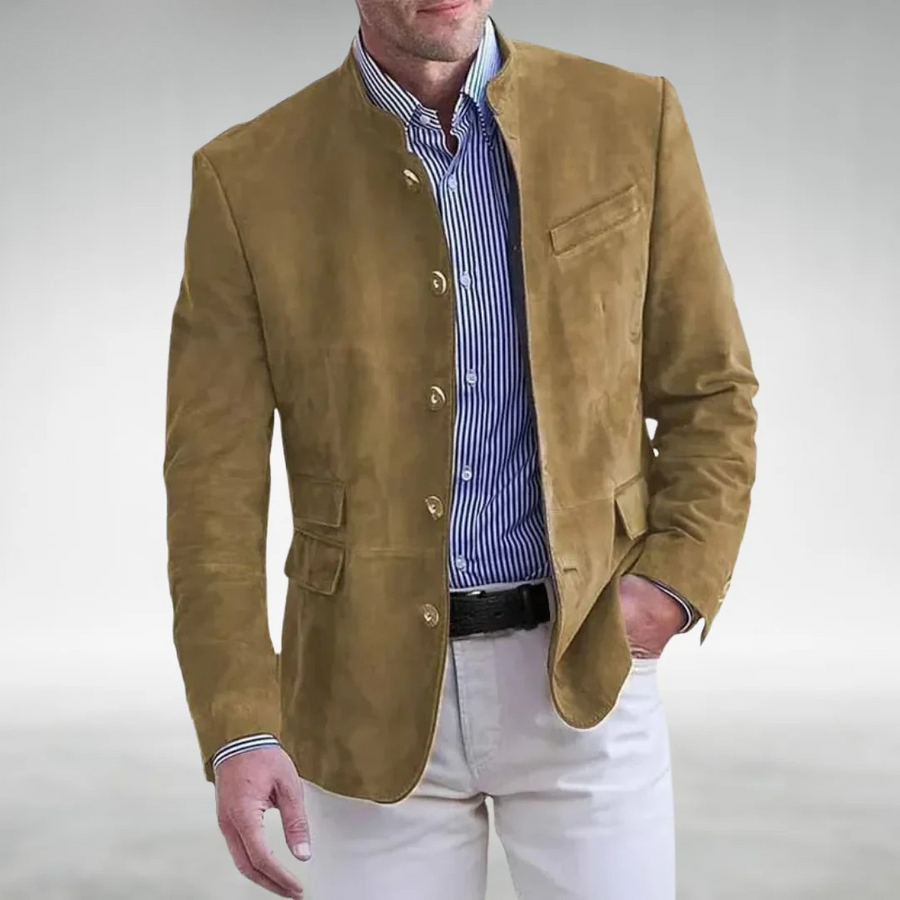 Clupper | Veste élégante en daim à col montant — vue 1