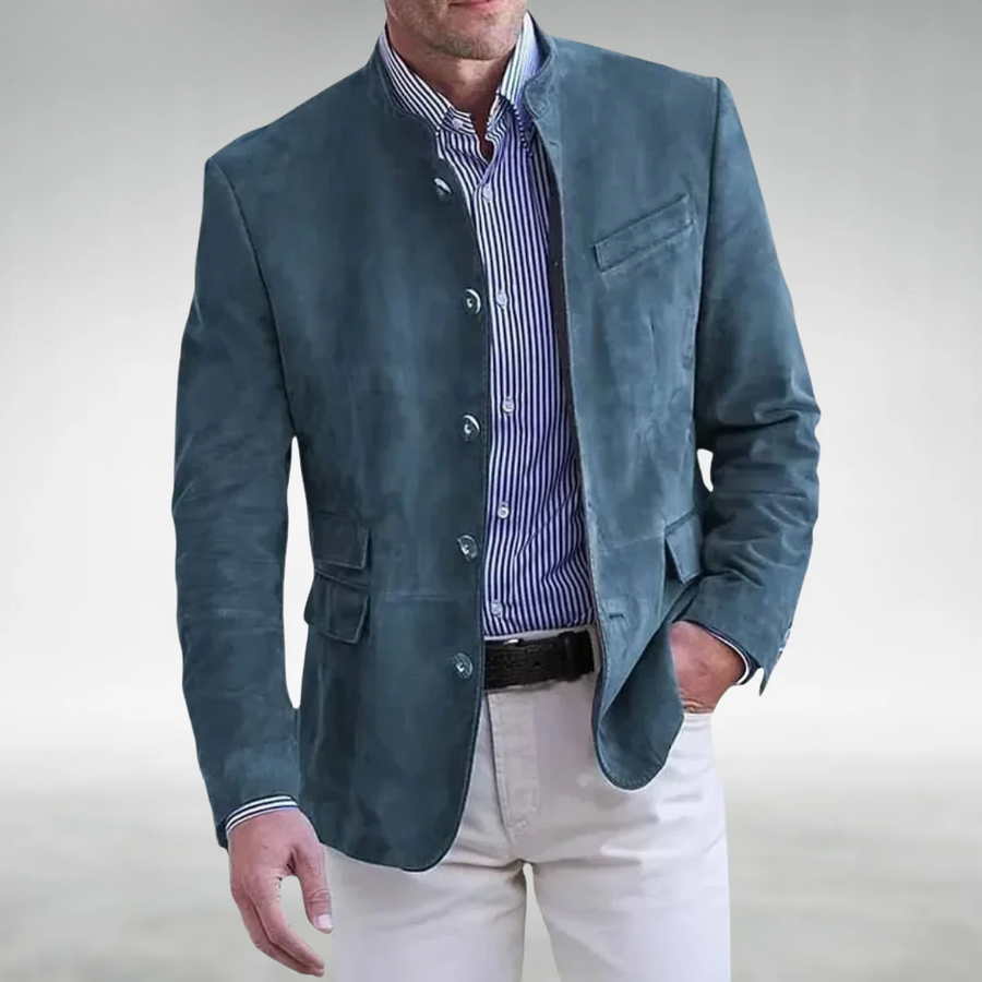 Clupper | Veste élégante en daim à col montant — vue 2
