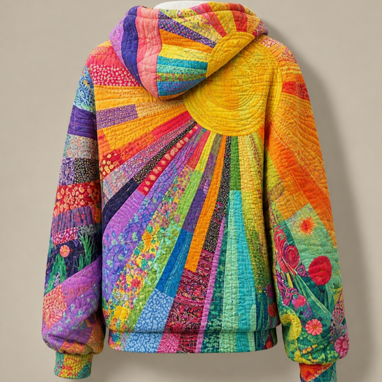 Soleado | Sweat matelassé multicolore à capuche — vue 2