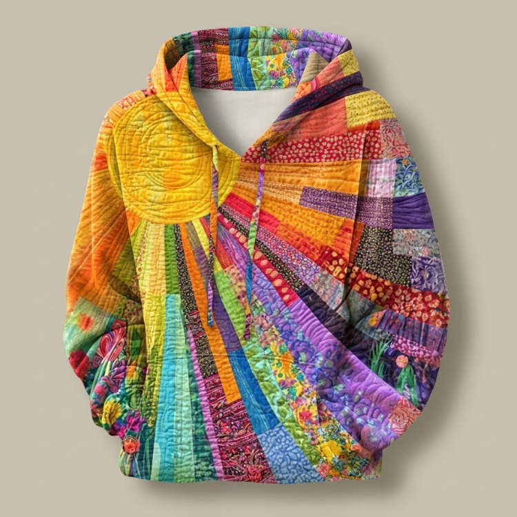 Soleado | Sweat matelassé multicolore à capuche — vue 1