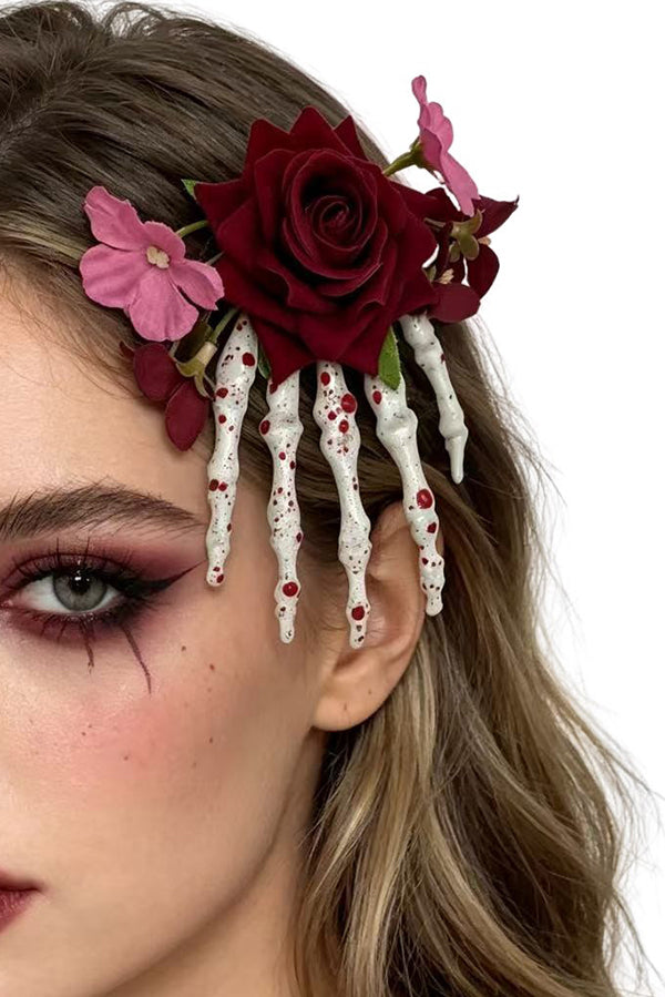 Pince à cheveux tête de mort | Style gothique — vue du produit