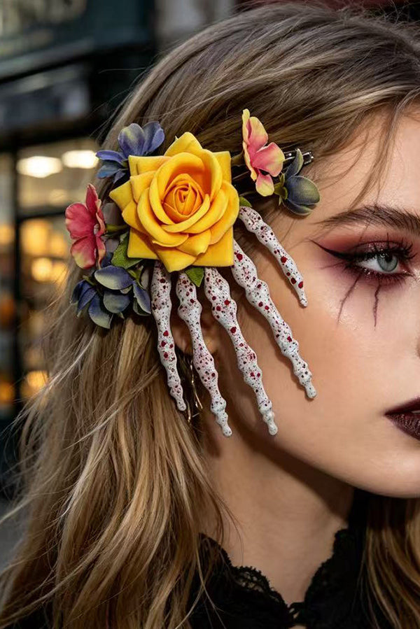 Pince à cheveux tête de mort | Style gothique — vue du produit