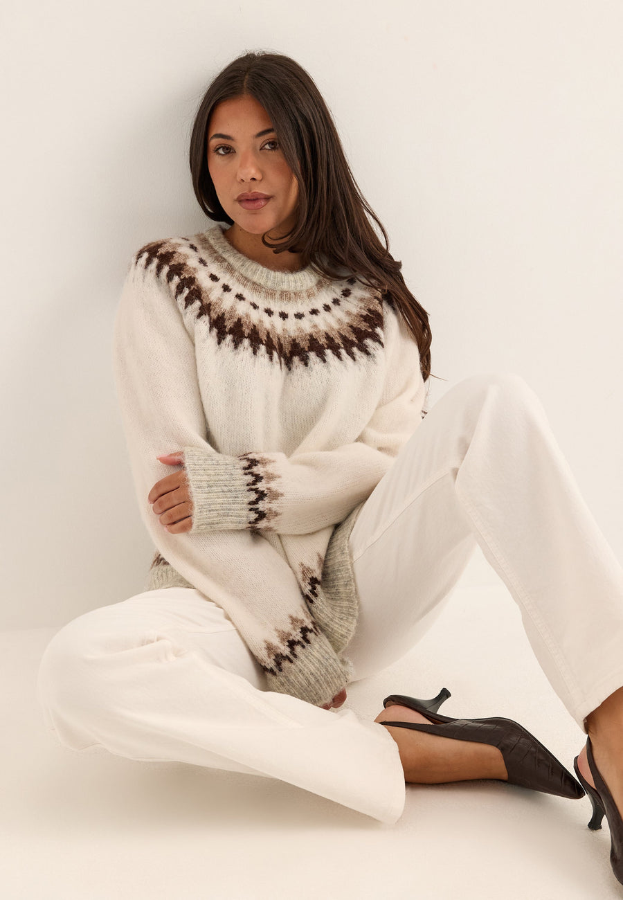 Pull blanc Almendral — vue 1