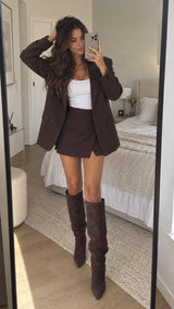 Marron avec body blanc