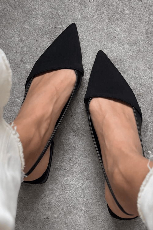 Ballerines noires à talon ouvert — vue 1
