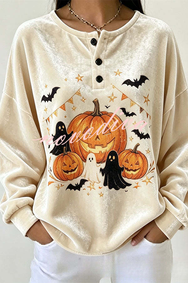 Chemise d’Halloween en velours à manches longues — vue du produit