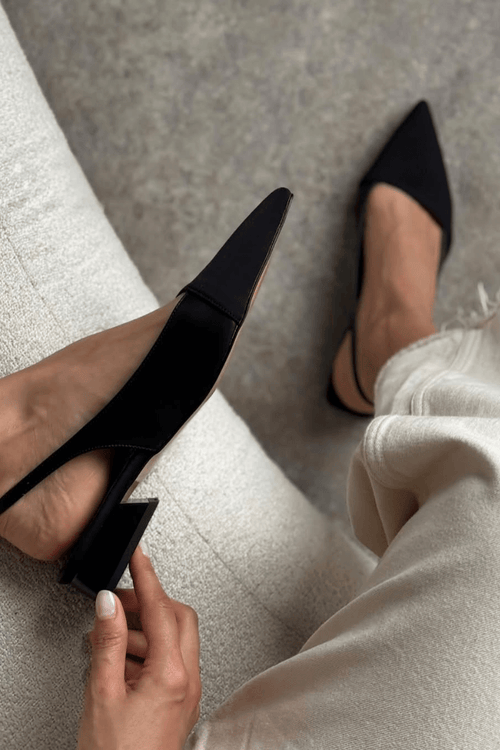 Ballerines noires à talon ouvert — vue 2