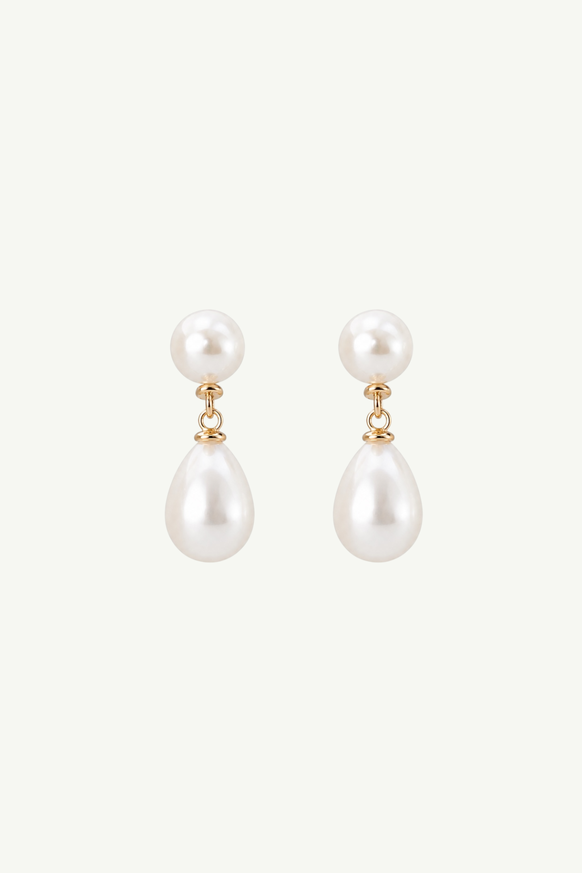 Boucles d’oreilles à double perle pendante — vue 1