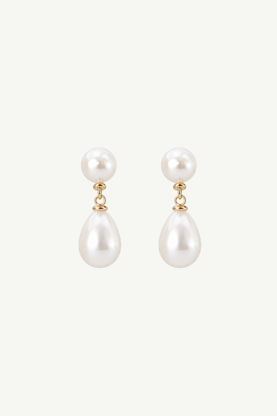 Boucles d’oreilles à double perle pendante — vue 1
