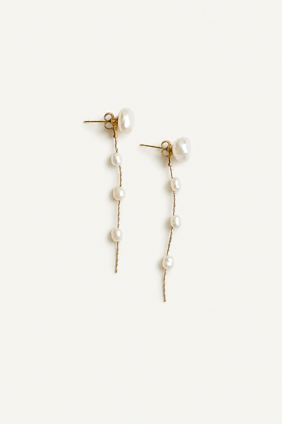 Boucles d’oreilles convertibles à chaînes et microperles d’eau douce — vue 1