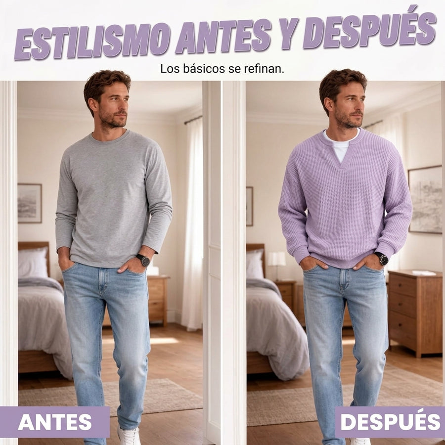 Tee-shirt homme gaufré à effet superposé — vue 2