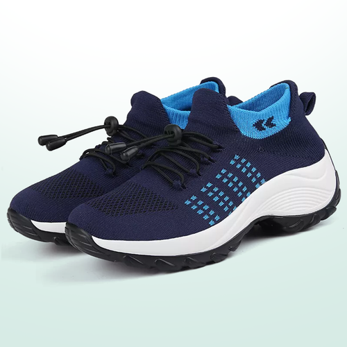 Ambulo | Baskets confortables en maille, bleu marine — vue 2