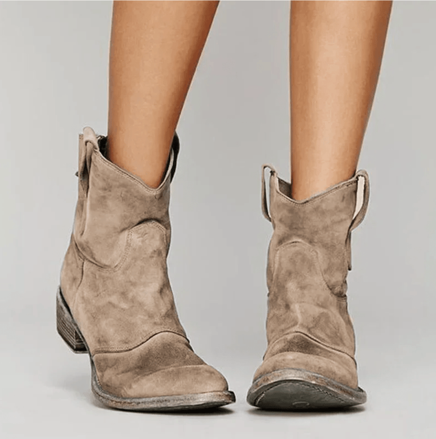 Bottes western en daim bleu à talon moyen — vue 2