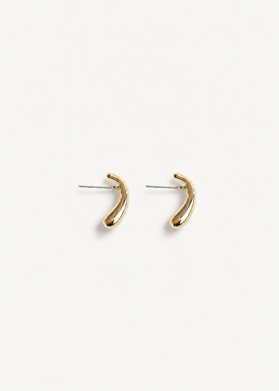 Petites boucles d’oreilles sphériques dorées — vue 1