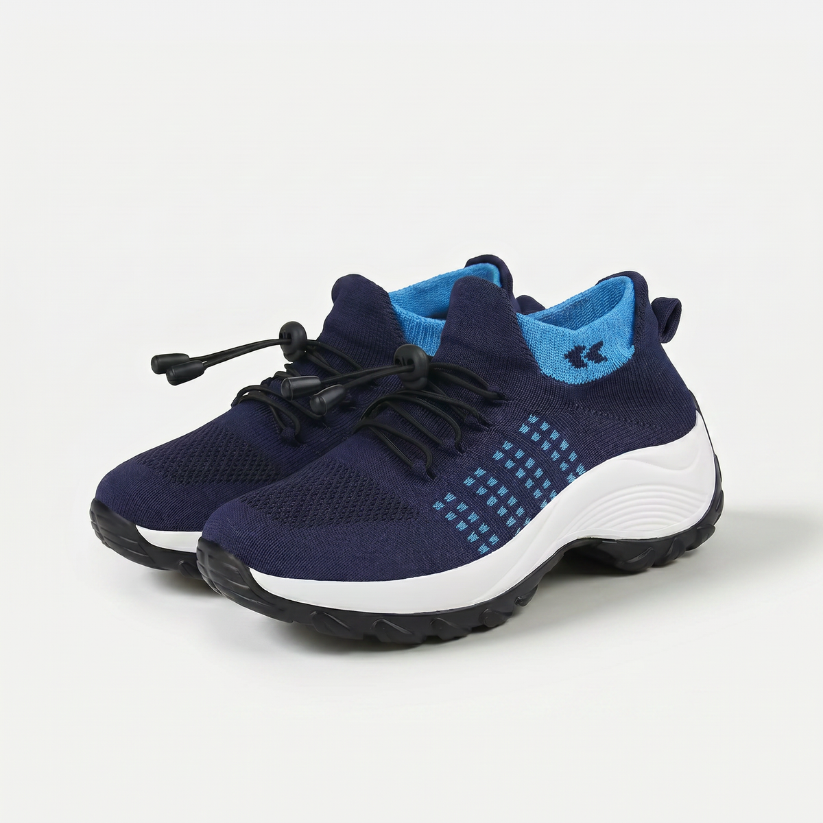 Ambulo | Baskets confortables en maille, bleu marine — vue 1