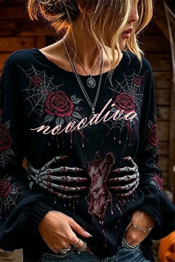 Chemise en velours d’Halloween | Manches longues — vue du produit