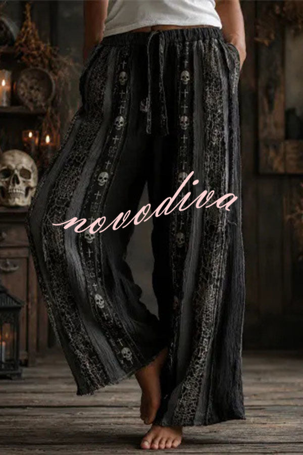 Pantalon large à imprimé d’Halloween — vue du produit