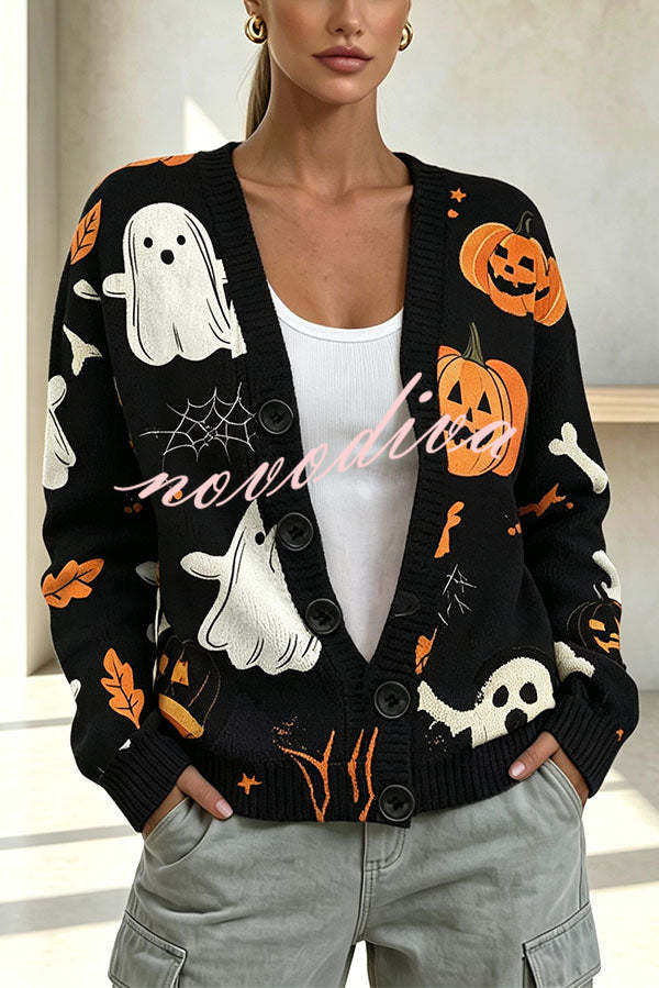 Cardigan d’Halloween | Style automnal festif — vue du produit