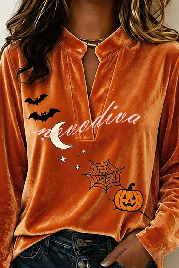 Chemise en velours à manches longues pour Halloween — vue du produit