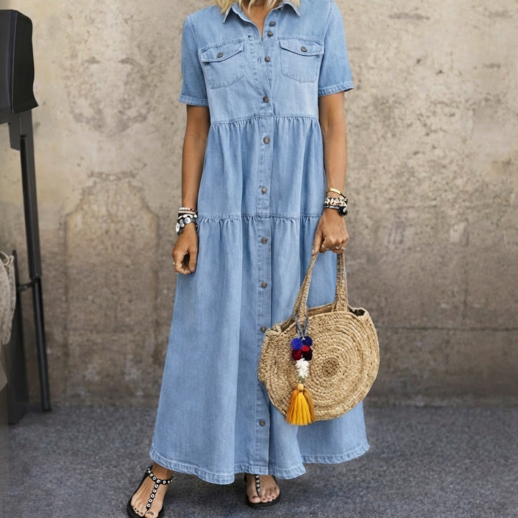 Elizabeth | Robe midi boutonnée devant — vue 1